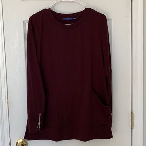 Soft tunic length sweatshirt